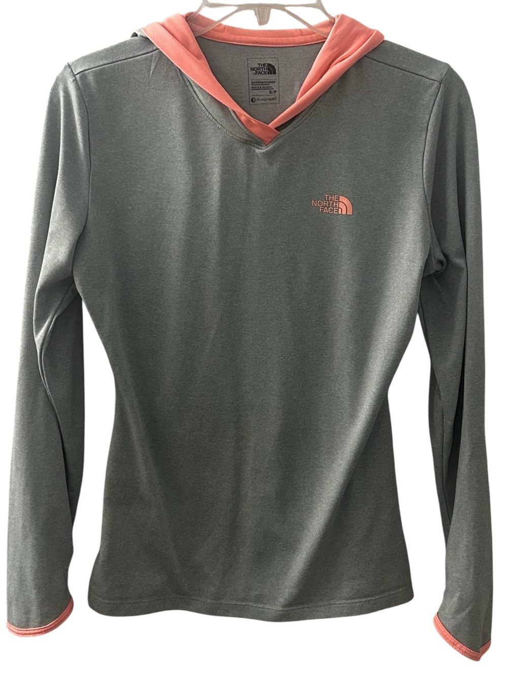 The North Face Women's Reactor Hoodie in gray and coral pink Size Small